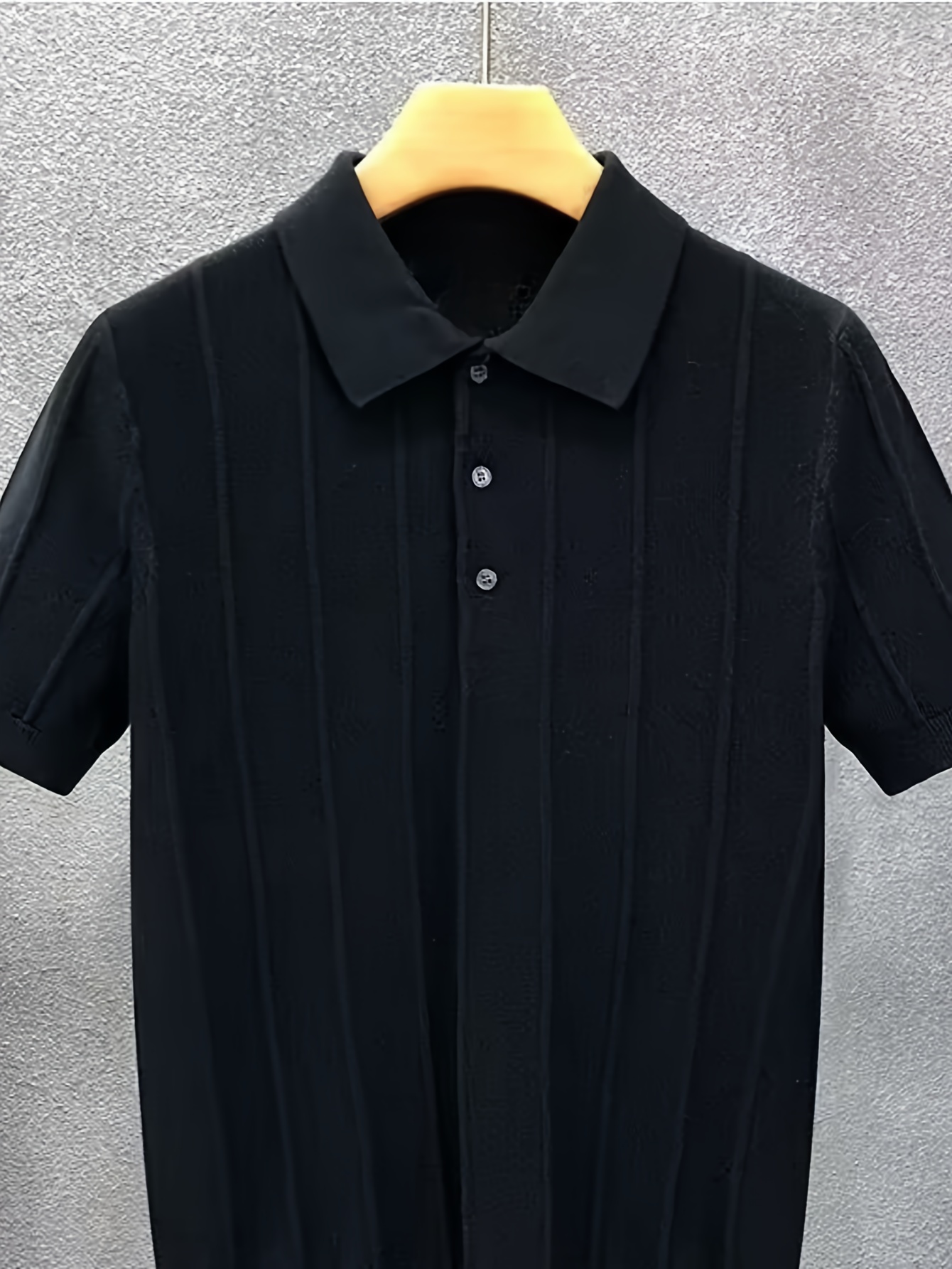 High-End Luxury Vertical Strip - Polo Shirt Pique ulasan dan harga