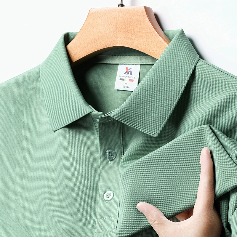 Men's Fashion Solid Short Slee - Polo Shirt Pique ulasan dan harga