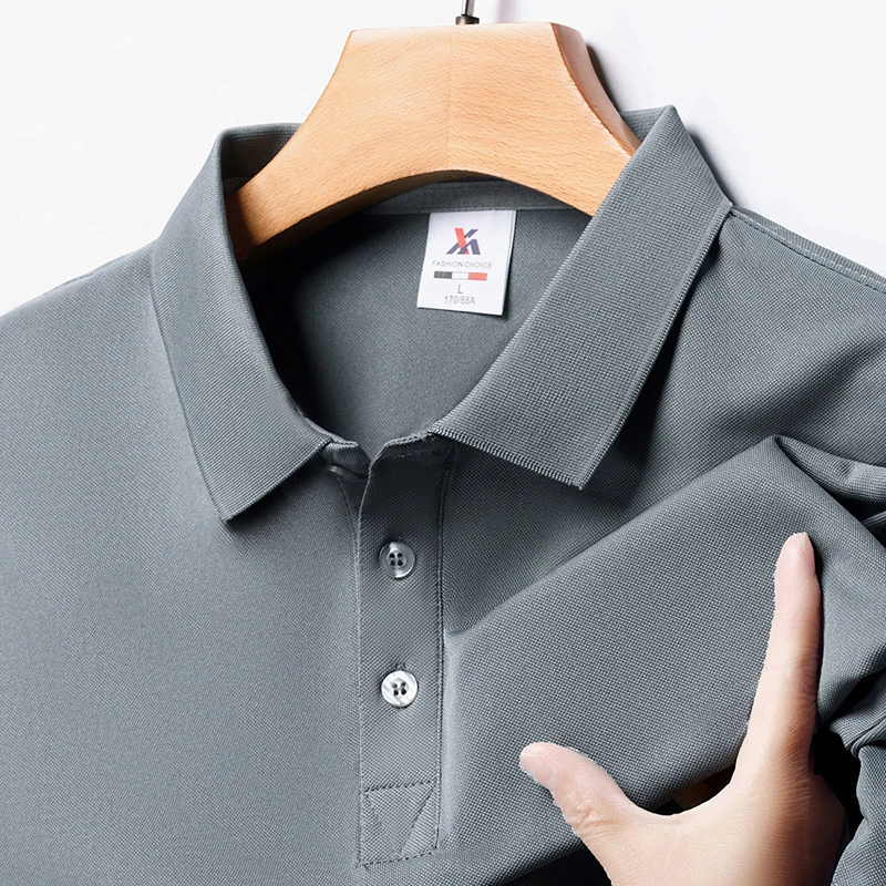Men's Fashion Solid Short Slee - Polo Shirt Pique ulasan dan harga