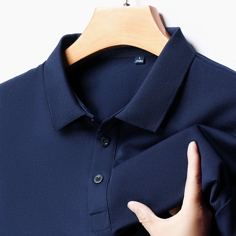 Men's Fashion Solid Short Slee - Polo Shirt Pique ulasan dan harga