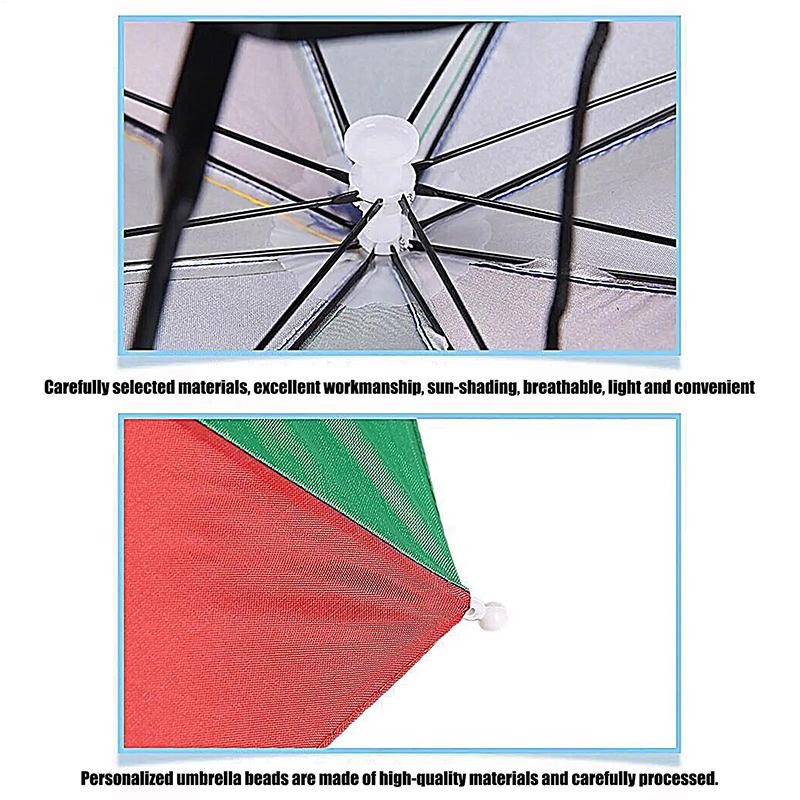 Hot! Head-mounted Umbrella Fol - Bucket Hat Straw ulasan dan harga