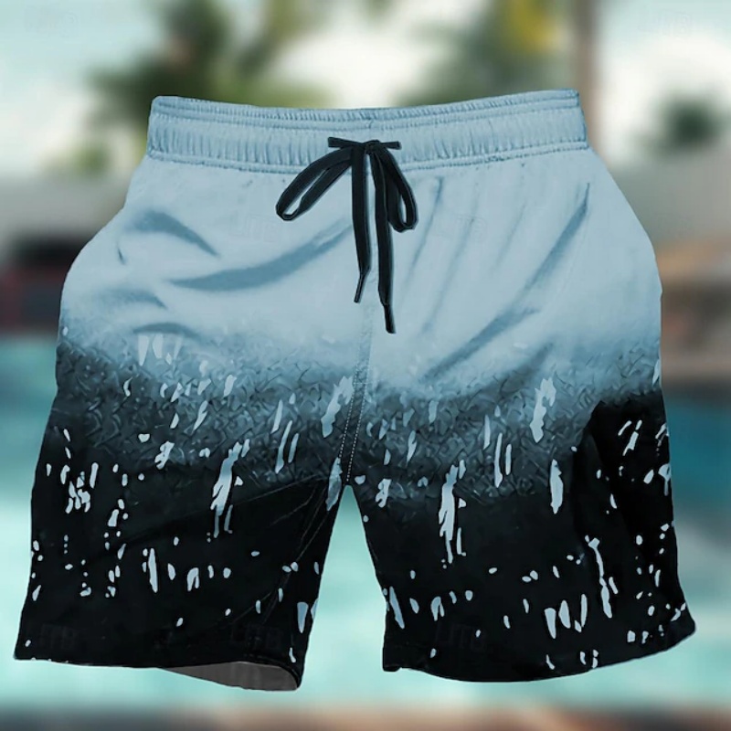 Gradient Colorful Graphic Swim - Trunks Board Surf ulasan dan harga