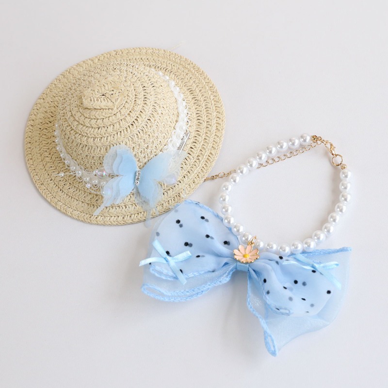 Cute Summer Pet Straw Bucket H - Bucket Hat Straw ulasan dan harga