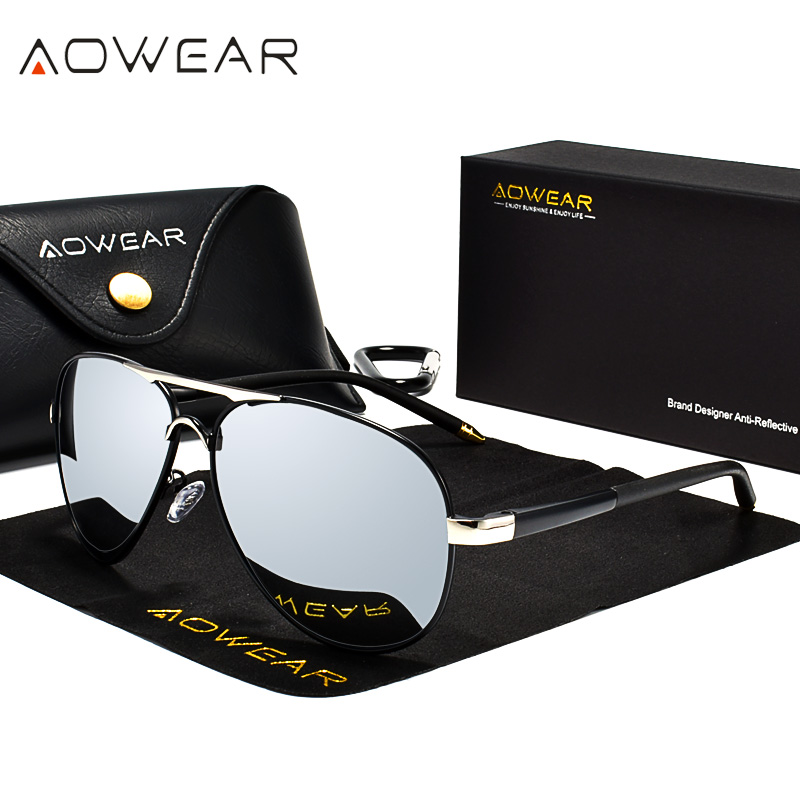 AOWEAR Men's Aviation Sunglass - Sunglasses Aviator Polarized ulasan dan harga