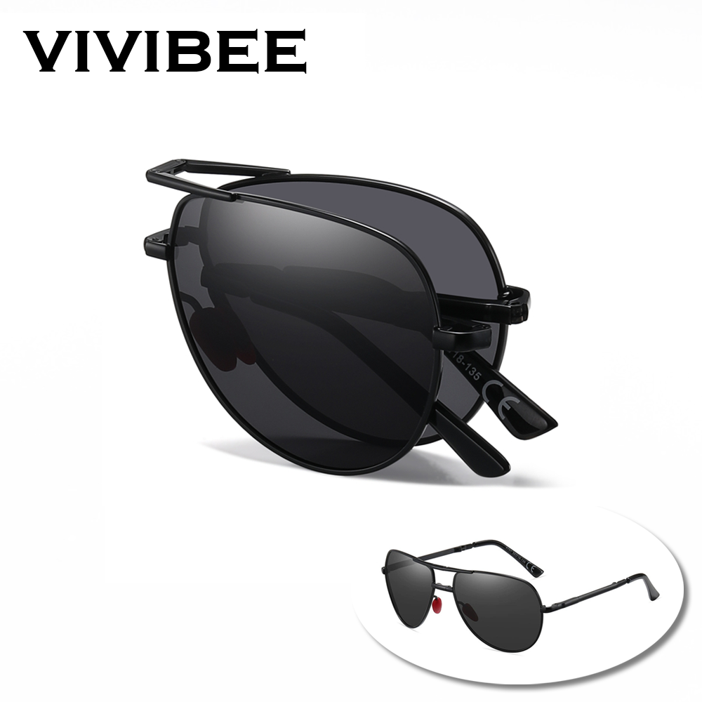 VIVIBEE Metal Pilot Black Fold - Sunglasses Aviator Polarized ulasan dan harga