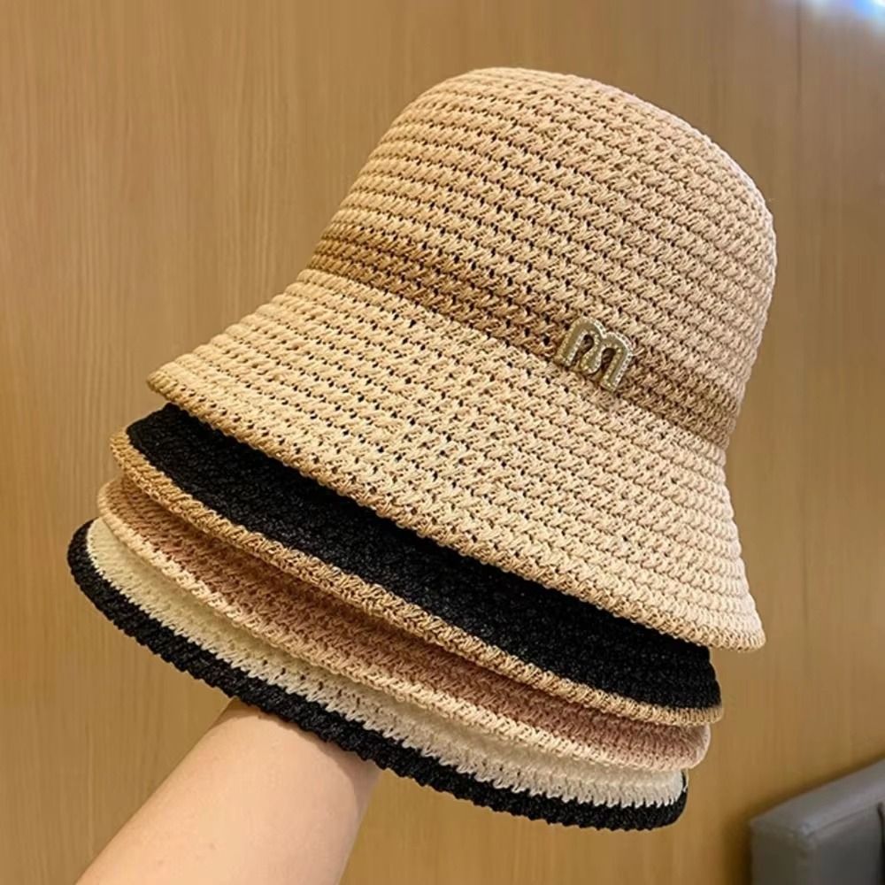Elegant Bow Fisherman Hat Fold - Bucket Hat Straw ulasan dan harga