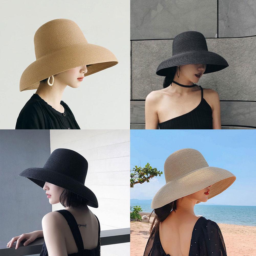 French Hepburn Style Wide Brim - Bucket Hat Straw ulasan dan harga
