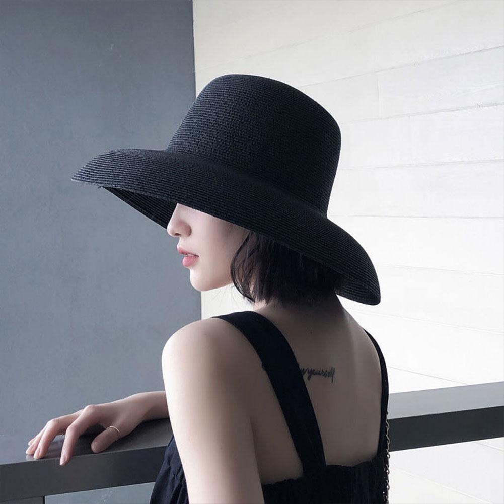French Hepburn Style Wide Brim - Bucket Hat Straw ulasan dan harga