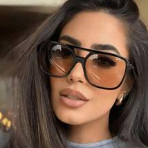 Black Double‑Bridge Aviator‑St - Sunglasses Aviator Polarized ulasan dan harga